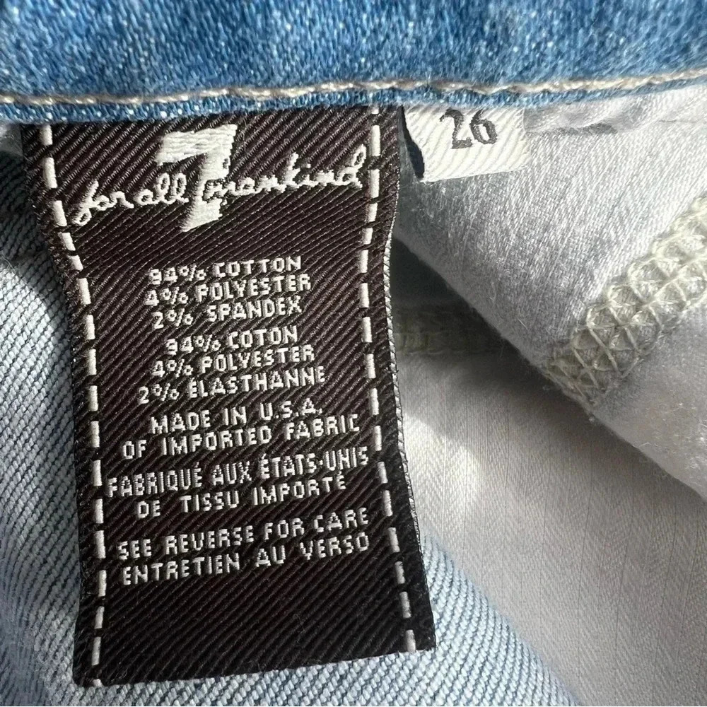 7 For All Mankind Josefina Distressed Bleached Skinny Boyfriend Jeans Size 26 - Picture 4 of 8